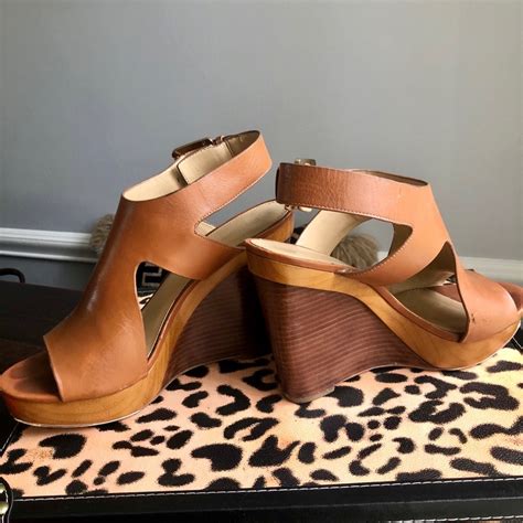 Michael Michael Kors Josephine Leather Peep Toe Wedge 